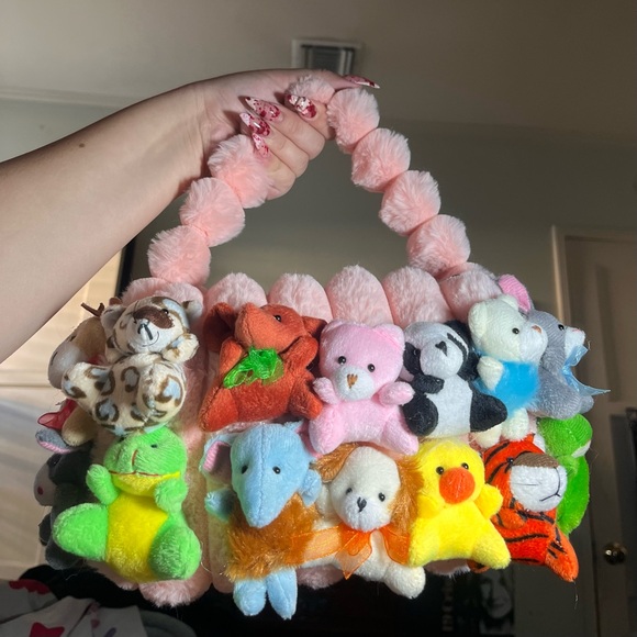 Healing My Inner Child | Stuffed 3D Animal Black Purse HandBag | Plush Toy Bag - Picture 4 of 8